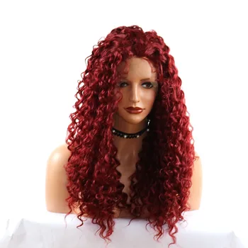 150% Density Hot Red Curly Synthetic Lace Front Wigs with Middle Part for Women Glueless Realistic Daily Wear Makeup Wig 
150% Density Hot Red Curly Synthetic Lace Front Wigs with Middle Part for Women Glueless Realistic Daily Wear Makeup Wig