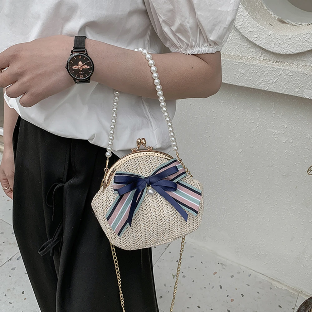 Woven Beach Chain Shoulder Shell Bags For Women Pearl Beaded Design Straw Crossbody Bags Summer Fashion Trending Ladies Handbags
Woven Beach Chain Shoulder Shell Bags For Women Pearl Beaded Design Straw Crossbody Bags Summer Fashion Trending Ladies Handbags
