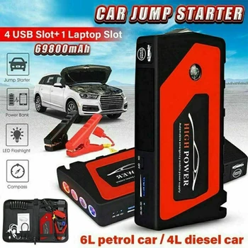 New 69800mAh 12V Car Jump Starter Portable USB Power Bank Battery Booster Clamp 600A Car Battery Emergency Start Power Supply 
New 69800mAh 12V Car Jump Starter Portable USB Power Bank Battery Booster Clamp 600A Car Battery Emergency Start Power Supply