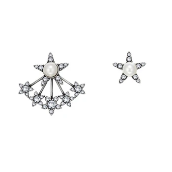Black Gun Color Double Side Star Stud Earring Tassel Earrings with Pearl Beads AAA Cubic Zirconia Diamond Women Brand Jewelry
Black Gun Color Double Side Star Stud Earring Tassel Earrings with Pearl Beads AAA Cubic Zirconia Diamond Women Brand Jewelry