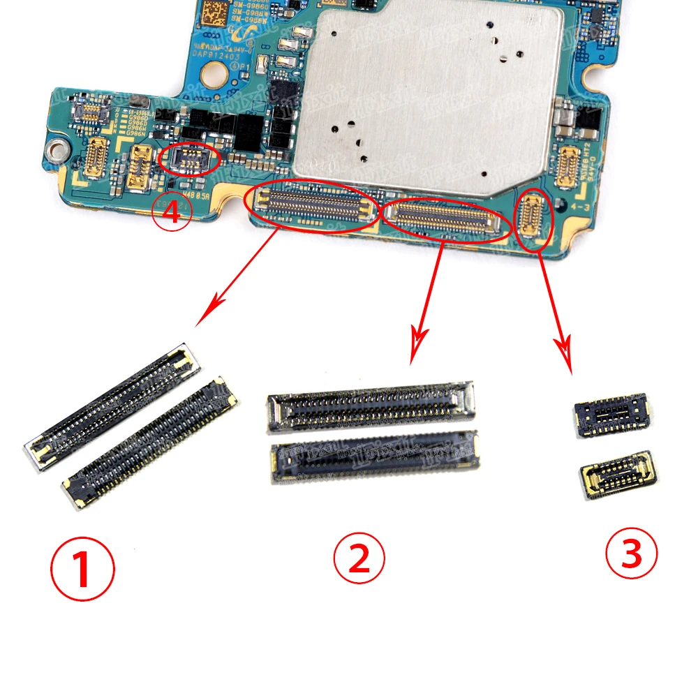 2pcs/lot LCD FPC Plug Main Board PCB Connector mainboard flex connector USB board battery plug For Samsung Galaxy S20+ plus G986 | Мобильные