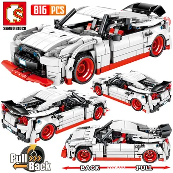 

SEMBO City Pull Back Extreme Speed Super Racing Car Building Blocks Technic Supercar Funcation Model Bricks Toy for Boys