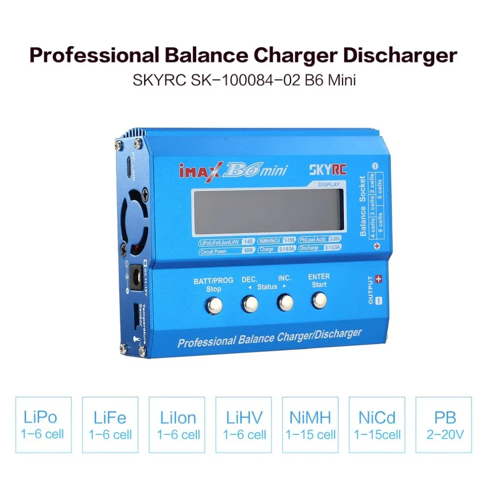 SKYRC iMAX B6 Mini RC Balance Charger Discharger 60W for LiPo Li-ion LiFe Nimh Nicd Battery RC Helicopter Car Drone Airplane
SKYRC iMAX B6 Mini RC Balance Charger Discharger 60W for LiPo Li-ion LiFe Nimh Nicd Battery RC Helicopter Car Drone Airplane