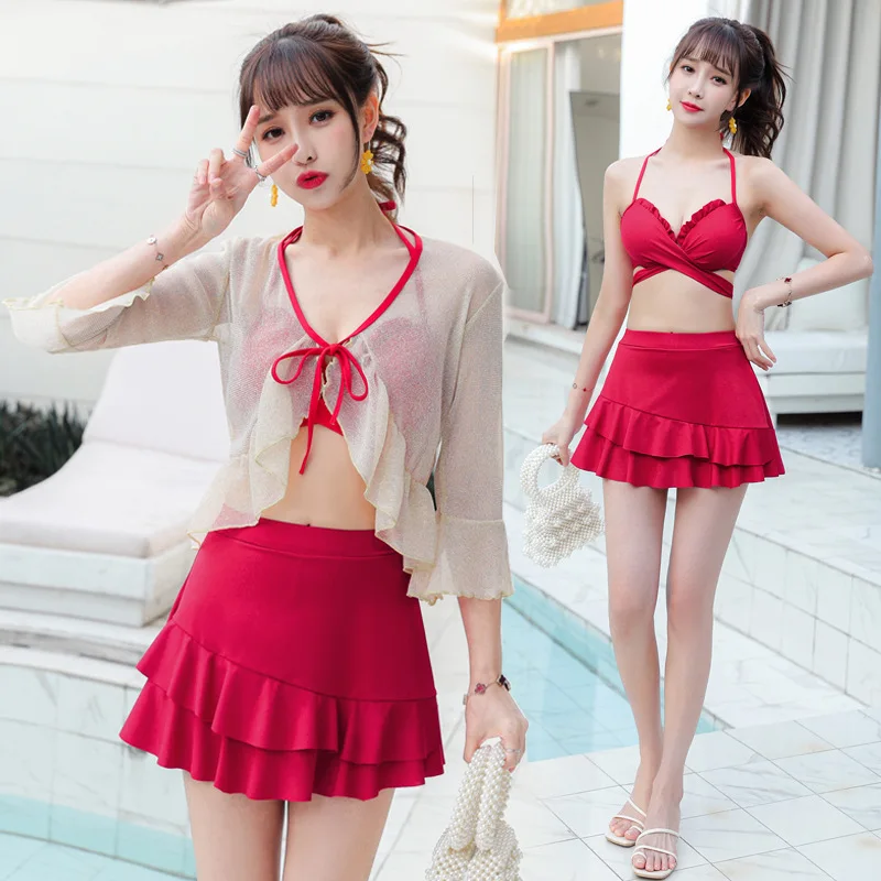 2021 New Korean Style High Waist Bikini Set Women Biquini Suit Three Pieces Swimwear Swimsuit High Quality Beach Suit
2021 New Korean Style High Waist Bikini Set Women Biquini Suit Three Pieces Swimwear Swimsuit High Quality Beach Suit