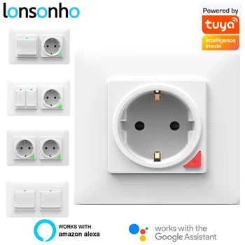 Lonsonho Tuya Smart Wifi Button Switch Wall Socket EU Plug Wireless Remote Control Compatible Alexa Google Home 
Lonsonho Tuya Smart Wifi Button Switch Wall Socket EU Plug Wireless Remote Control Compatible Alexa Google Home