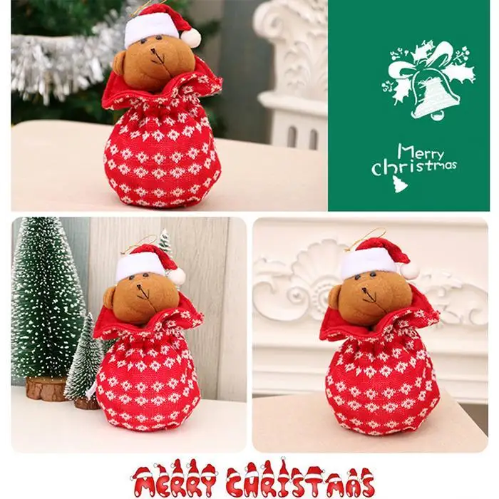 item: christmas candy bag material: linen, plush color