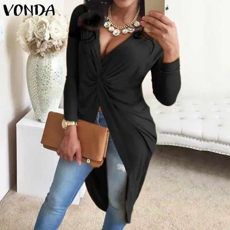VONDA Women Blouse 2019 Spring Autumn Tops Sexy Club Party Shirts Female Tunic Casual Loose Long Asymmetrical Blouse Plus Size
VONDA Women Blouse 2019 Spring Autumn Tops Sexy Club Party Shirts Female Tunic Casual Loose Long Asymmetrical Blouse Plus Size