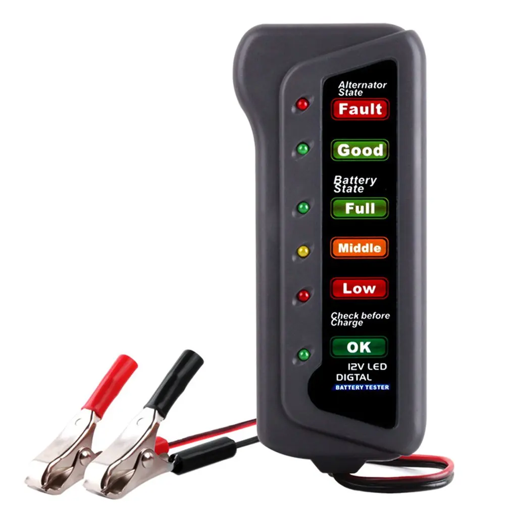 Car Battery Tester 12V 6 LED Light Auto Digital Alternator Charging Tester for Car Motorcycle Auto Diagnostic Tool
Car Battery Tester 12V 6 LED Light Auto Digital Alternator Charging Tester for Car Motorcycle Auto Diagnostic Tool