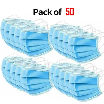 50PCS Disposable Protective Mask 3 Layers Dustproof Facial Protective Cover Masks Maldehyde Prevent bacteria anti-virus Masks
50PCS Disposable Protective Mask 3 Layers Dustproof Facial Protective Cover Masks Maldehyde Prevent bacteria anti-virus Masks
