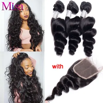 Mi Lisa Loose Wave Bundles With Closure 3 Bundles Brazilian Hair Weave 4 Pc Remy Hair Extensions Human Hair Bundles With Closure
Mi Lisa Loose Wave Bundles With Closure 3 Bundles Brazilian Hair Weave 4 Pc Remy Hair Extensions Human Hair Bundles With Closure