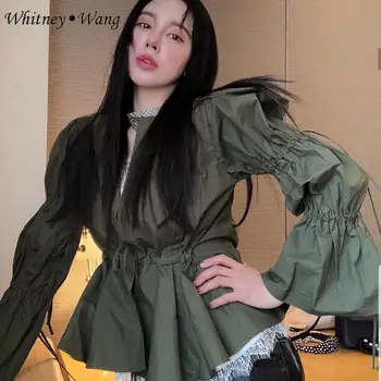 WHITNEY WANG Blouses 2020 Spring Fashion Streetwear Lace-Up Puff Sleeve Blouse Women Blusas Lady Shirt Top 
WHITNEY WANG Blouses 2020 Spring Fashion Streetwear Lace-Up Puff Sleeve Blouse Women Blusas Lady Shirt Top