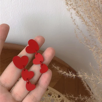 AENSOA Korean Japan Painting Love Heart Women Dangle Earrings Elegant Temperament Red Drop Earrings for Women 2020 New Fashion
AENSOA Korean Japan Painting Love Heart Women Dangle Earrings Elegant Temperament Red Drop Earrings for Women 2020 New Fashion