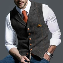 

Men's Vest Back To The Basics Check Breathable Sleeveless All-Season Men Button Formal Tops Gentleman Business Tunic Inner Vests