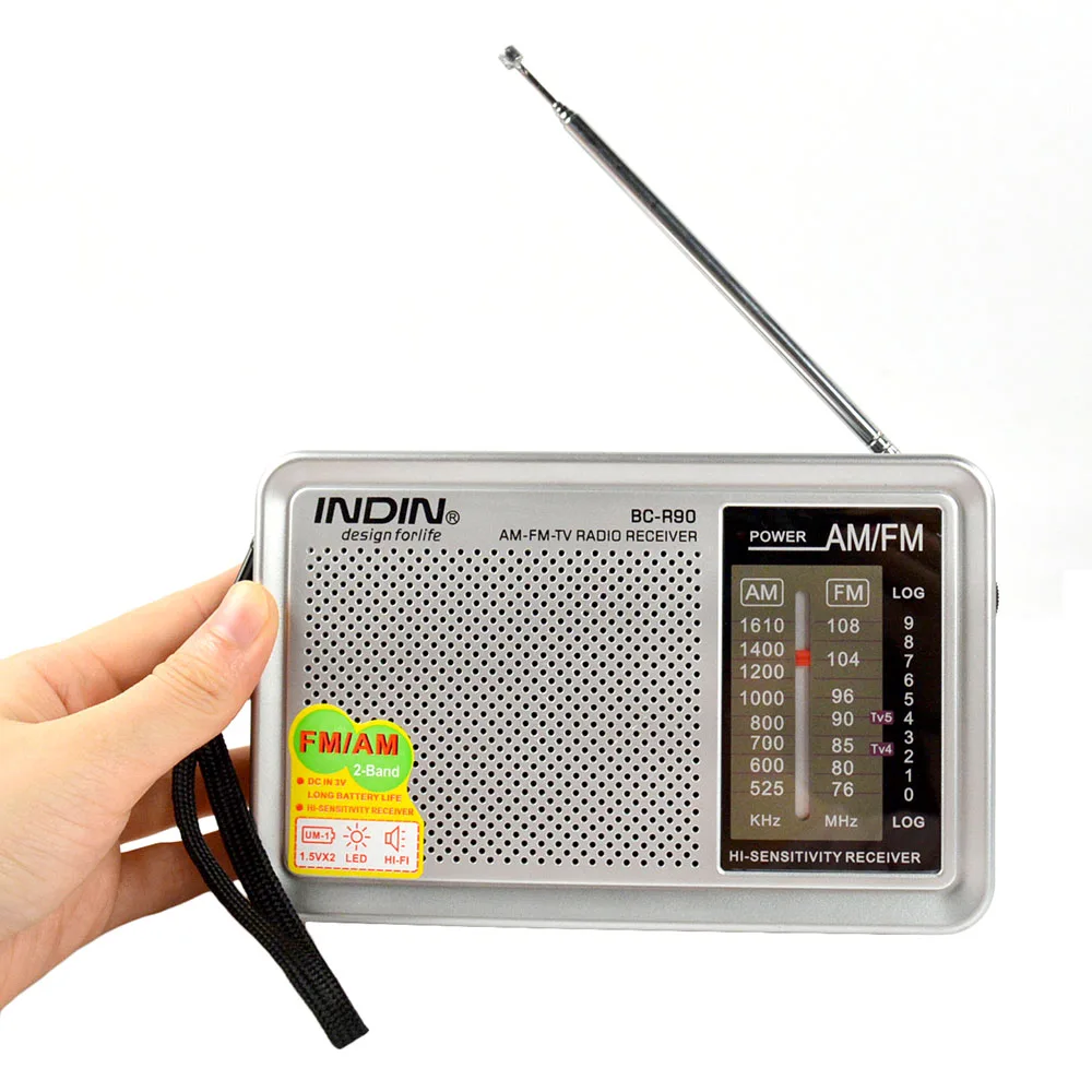 Фото Portable AM FM Radio Retro Vintage Built In Speaker Pocket Multi-purpose World Receiver R90 For Elderly High Quality Radyo New |