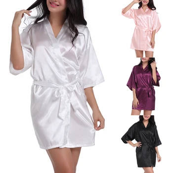 Women Imitated Silk Satin Lace Up Mini Night Dresses Kimono Robe Short Bathrobe Perfect Wedding Bride Bridesmaid Robes
Women Imitated Silk Satin Lace Up Mini Night Dresses Kimono Robe Short Bathrobe Perfect Wedding Bride Bridesmaid Robes