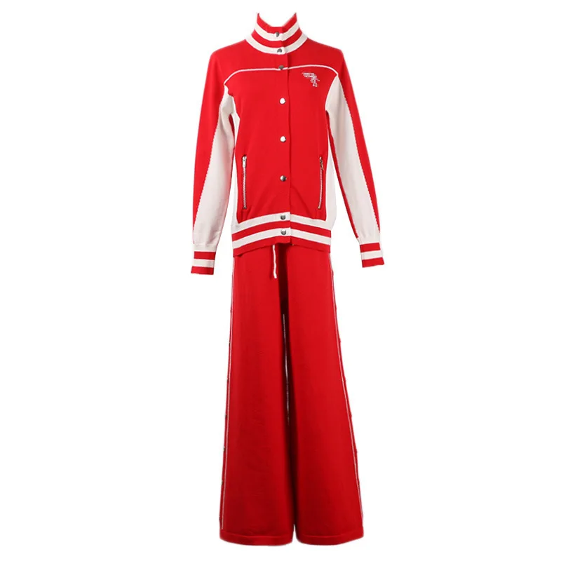 With big with new winter hit half a turtle neck long sleeve color stripe knitting cardigan and trousers two-piece outfit 
With big with new winter hit half a turtle neck long sleeve color stripe knitting cardigan and trousers two-piece outfit