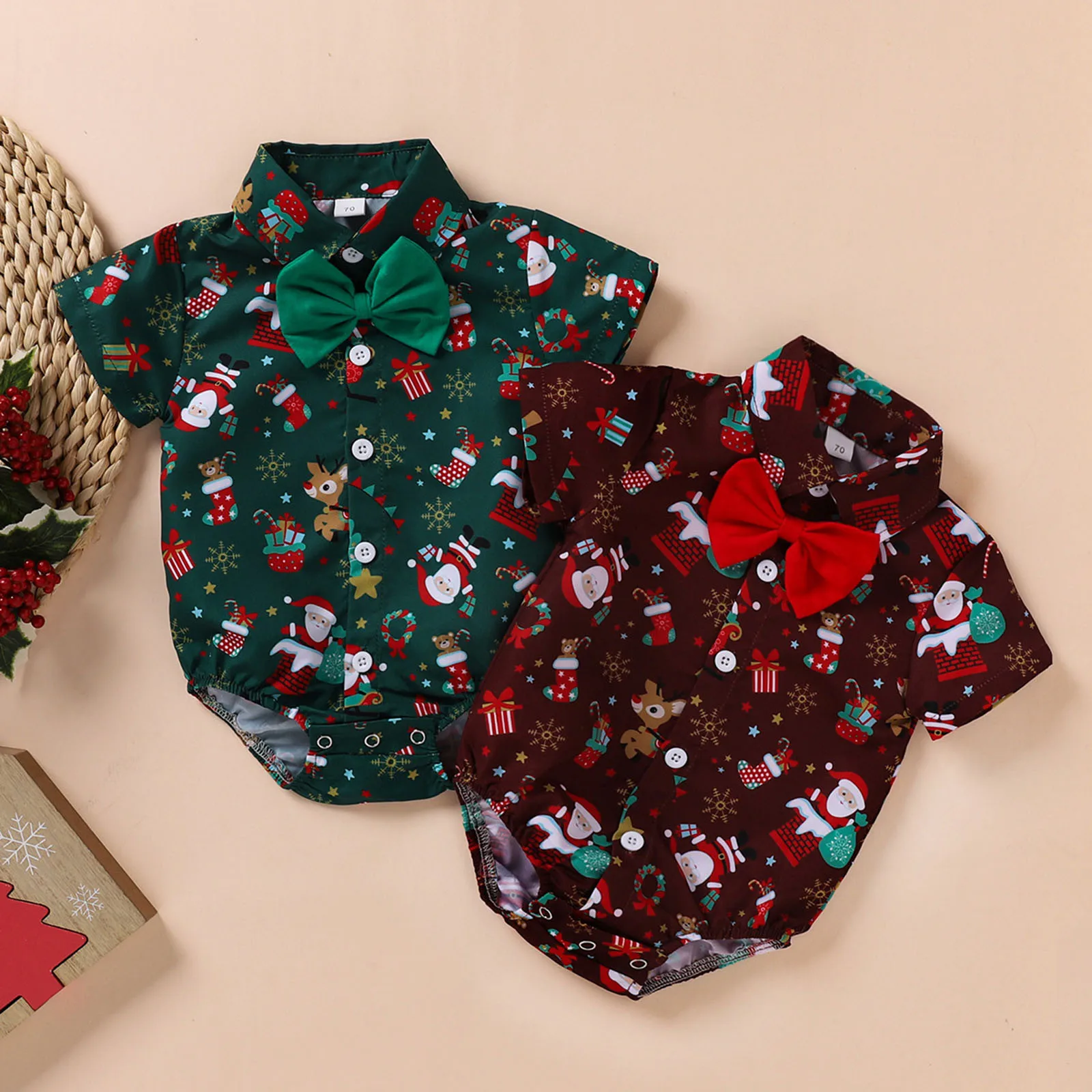 New 0-24Months Newborn Kids Baby Christmas Costume Short Sleeve Plaid Printed Bow Romper колгоки деские Lapel shirt climber M5
New 0-24Months Newborn Kids Baby Christmas Costume Short Sleeve Plaid Printed Bow Romper колгоки деские Lapel shirt climber M5