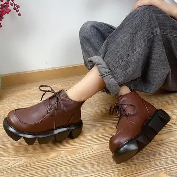 Vintage Brown Plush Woman Boots Lace-up 2020 Winter Women Shoes Warm Genuine Leather Handmade Concise Ankle Platform Boots Mujer
Vintage Brown Plush Woman Boots Lace-up 2020 Winter Women Shoes Warm Genuine Leather Handmade Concise Ankle Platform Boots Mujer