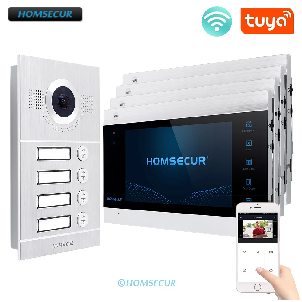 HOMSECUR 7 "WI-FI видео-телефон двери внутренной связи Системы с ИК Ночное видение 4