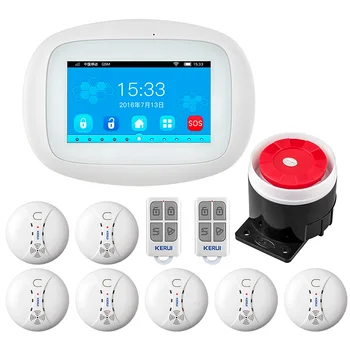 

KERUI K52 4.3 Inch TFT Color Display Security Home Smart Residential Wireless Burglar WIFI GSM Alarm Systems Panel Alarm Kit