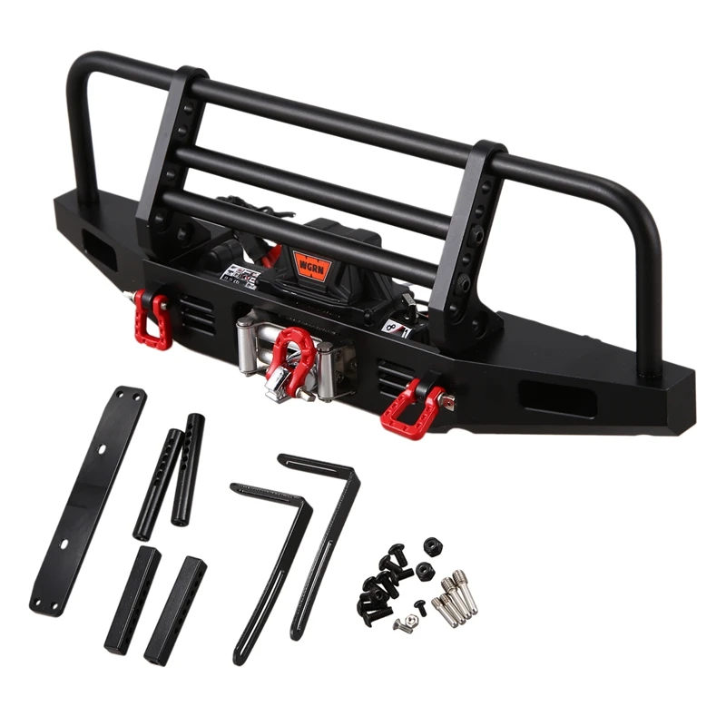 Metal Front Bumper with Winch Remote Controller System for 1/10 RC Crawler Traxxas TRX4 Axial SCX10 & SCX10 II 90046
Metal Front Bumper with Winch Remote Controller System for 1/10 RC Crawler Traxxas TRX4 Axial SCX10 & SCX10 II 90046