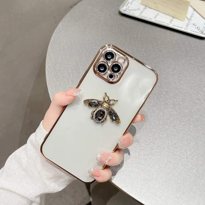 Luxury diamonds bee electroped  case For iphone