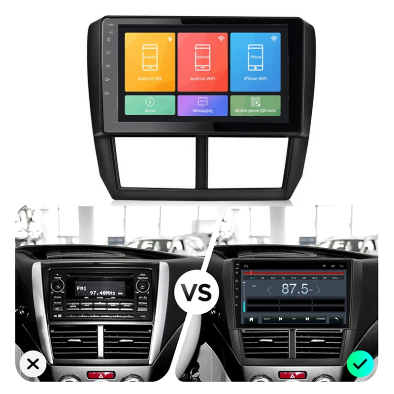 9'' Car Stereo Radio Quad-core RAM 2GB ROM 32GB Android 9.1 GPS WIFI 3G 4G BT DAB Mirror Link OBD For Subaru Forester 2008~2012
9'' Car Stereo Radio Quad-core RAM 2GB ROM 32GB Android 9.1 GPS WIFI 3G 4G BT DAB Mirror Link OBD For Subaru Forester 2008~2012