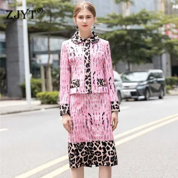 High Street Fashion Autumn Suit Women New Designer Full Sleeve Leopard Print Jacket Coat Pencil Skirt Two Piece Set Female
High Street Fashion Autumn Suit Women New Designer Full Sleeve Leopard Print Jacket Coat Pencil Skirt Two Piece Set Female