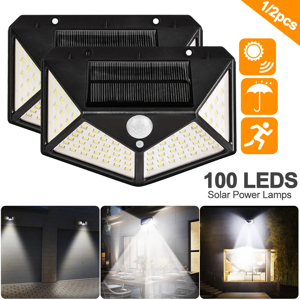 100 LED Four-Sided Solar Power Light 3 Modes 120 Degree Angle Motion Sensor Wall Lamp Outdoor Waterproof Yard Garden Lamps
100 LED Four-Sided Solar Power Light 3 Modes 120 Degree Angle Motion Sensor Wall Lamp Outdoor Waterproof Yard Garden Lamps