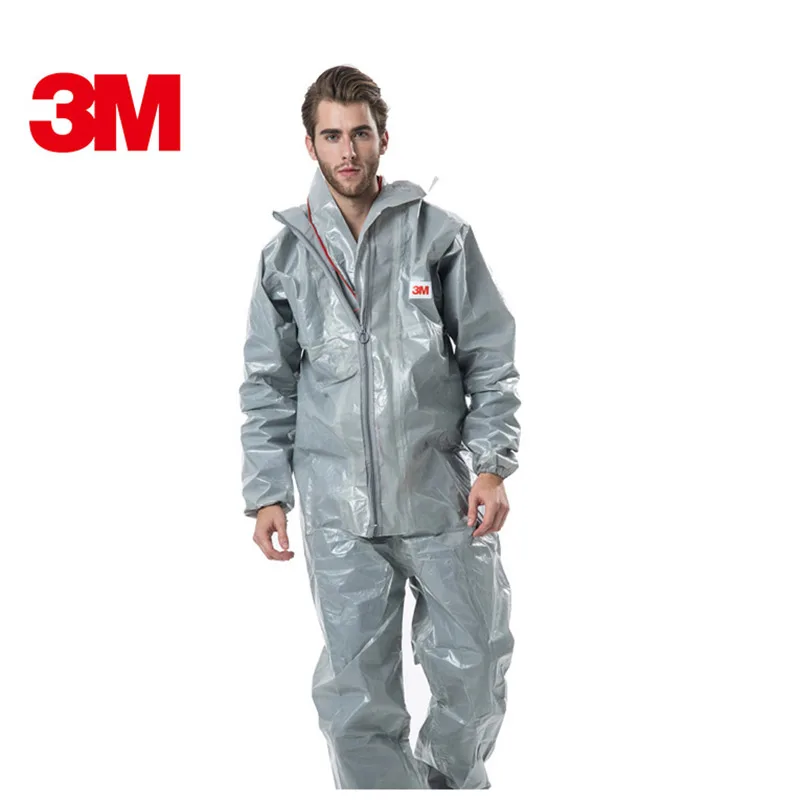 

3M 4570 Protective Coveralls Safety Clothing Chemical Protective Suit Gray Hooded Anti-static Dust Harmful Microbes Spraying