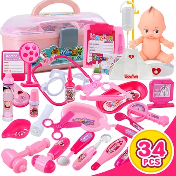 Pretend Play Doctor Toy Set 22/34Pcs Set Children Portable Box Medical Kit Kids Educational Role Play Classic Toys Gifts D227
Pretend Play Doctor Toy Set 22/34Pcs Set Children Portable Box Medical Kit Kids Educational Role Play Classic Toys Gifts D227