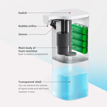 350ml Infrared Sensor Soap Dispenser Automatic 0.25s Induction Foam Hand Washer Portable Foam Machine Kitchen Bathroom Supplies
350ml Infrared Sensor Soap Dispenser Automatic 0.25s Induction Foam Hand Washer Portable Foam Machine Kitchen Bathroom Supplies