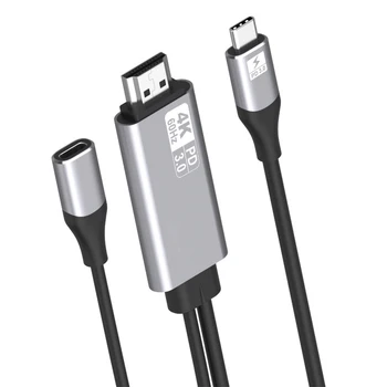 2 In 1 Type C To HDMI 4K 60Hz Multimedia USB Output Universal HD Mirroring Cable Monitor Smartphones Portable Plug And Play TV
2 In 1 Type C To HDMI 4K 60Hz Multimedia USB Output Universal HD Mirroring Cable Monitor Smartphones Portable Plug And Play TV
