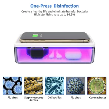 15W Wireless Charging Charger UV-Box Sanitizing Box For Mask For Phone Disinfection Box Charger Mask Sterilizer Kill Germs
15W Wireless Charging Charger UV-Box Sanitizing Box For Mask For Phone Disinfection Box Charger Mask Sterilizer Kill Germs
