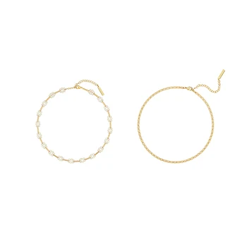 Exquisite All-match Handmade Pearl Pattern Clavicle Chain Temperament Short Necklace Female 
Exquisite All-match Handmade Pearl Pattern Clavicle Chain Temperament Short Necklace Female