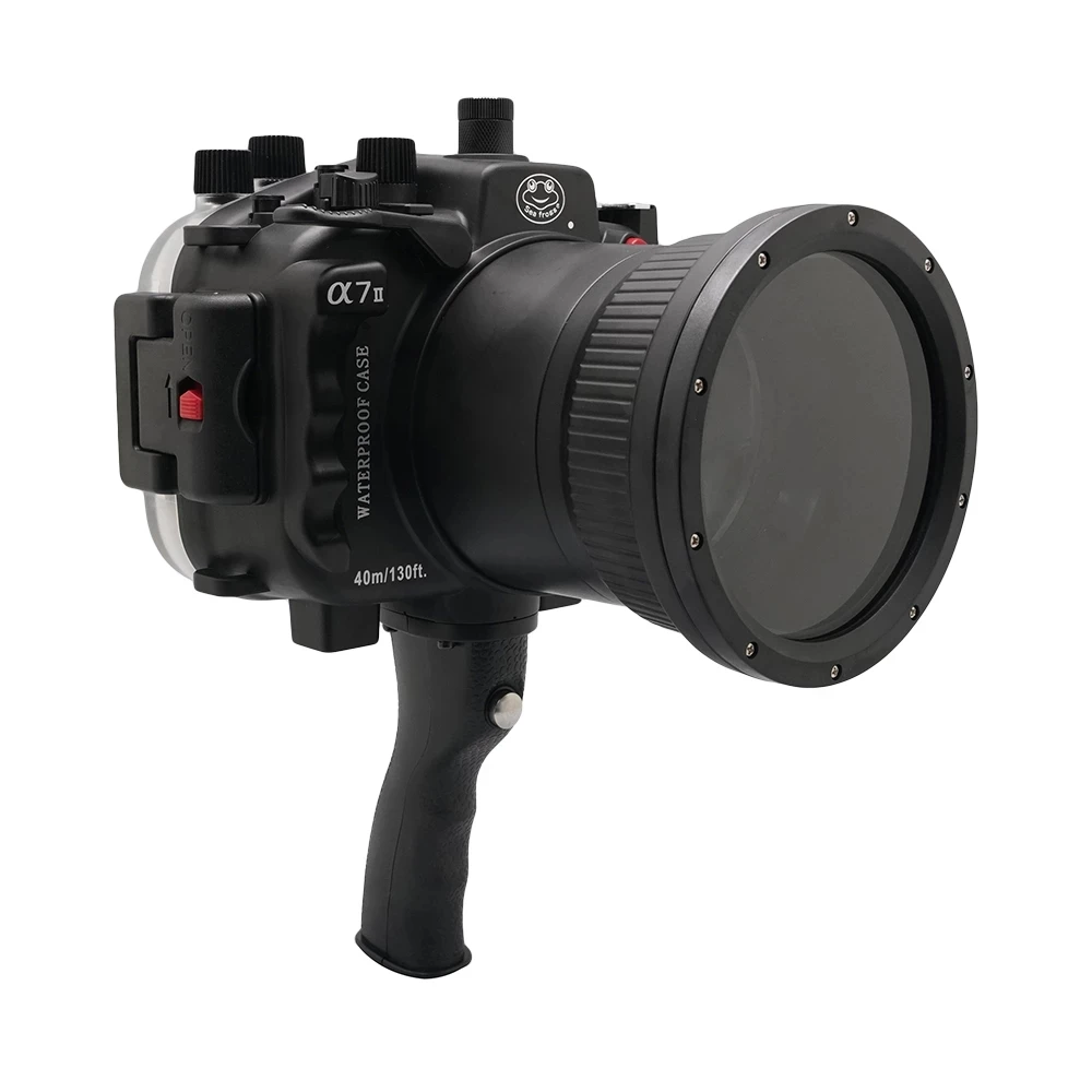 40m/130ft For Sony A7 II A7R II A7S II underwater camera housing diving case with pistol grip (Long port) 90mm lens white black
40m/130ft For Sony A7 II A7R II A7S II underwater camera housing diving case with pistol grip (Long port) 90mm lens white black