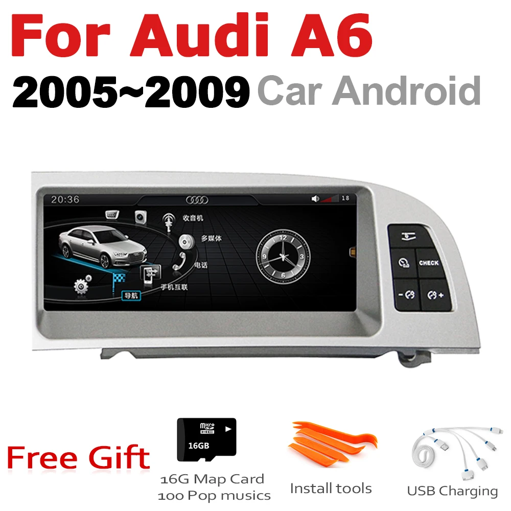 Автомагнитола 2 din GPS Android навигация для Audi A6 4F 2005 ~ 2009 MMI AUX стерео мультимедиа