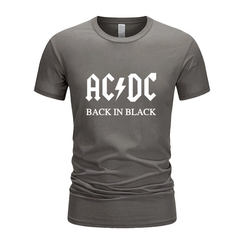 Мужская футболка 100% хлопок новинка короткий рукав Acdc с принтом повседневная