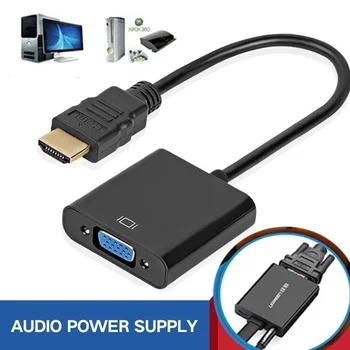 HDMI To VGA Adapter Male-to-female Converter Adapter for Notebook Computer Tablet Projector 1080P Digital-to-analog Video Audio
HDMI To VGA Adapter Male-to-female Converter Adapter for Notebook Computer Tablet Projector 1080P Digital-to-analog Video Audio