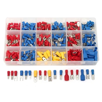 330PCS Wire Terminals Kit Eletrical Cable Terminal Connecting Tool Assorted Electrical Fork Ring Spade Crimp Terminal With Box 
330PCS Wire Terminals Kit Eletrical Cable Terminal Connecting Tool Assorted Electrical Fork Ring Spade Crimp Terminal With Box