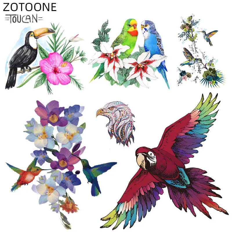 ZOTOONE мультфильм птица цветок патч гладильная аппликация Животные наклейки для