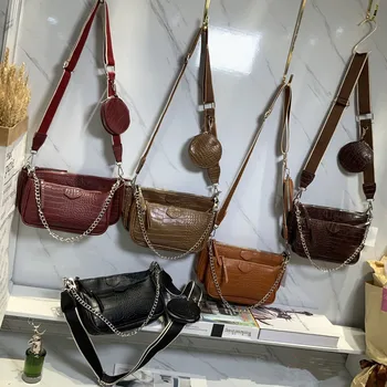 Crocodile 3 in 1 mahjong bag luxury PU leather crossbody shoulder bag with small Purse baguette Totes Bag famous brand handbags
Crocodile 3 in 1 mahjong bag luxury PU leather crossbody shoulder bag with small Purse baguette Totes Bag famous brand handbags