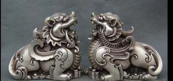 zhmui88002840799+++6" Chinese FengShui Silver PiXiu Unicorn Beast Wealth Evil Spirits Statue Pair
zhmui88002840799+++6" Chinese FengShui Silver PiXiu Unicorn Beast Wealth Evil Spirits Statue Pair