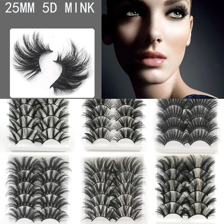 ICYCHEER 5 Pairs 25mm Lashes 5D Mink Eyelashes Fluffy Wispies Long Thick Natural False Eye Lashes Set Vendor Extension Handmade
ICYCHEER 5 Pairs 25mm Lashes 5D Mink Eyelashes Fluffy Wispies Long Thick Natural False Eye Lashes Set Vendor Extension Handmade