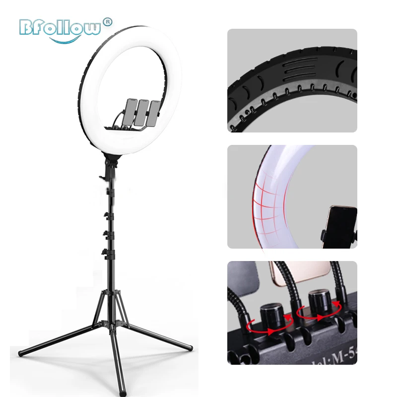 BFOLLOW 21 Inch 54cm LED Ring Light With Tripod Dimmable Video Studio Photography Make Up For Youtube Live Streaming
BFOLLOW 21 Inch 54cm LED Ring Light With Tripod Dimmable Video Studio Photography Make Up For Youtube Live Streaming