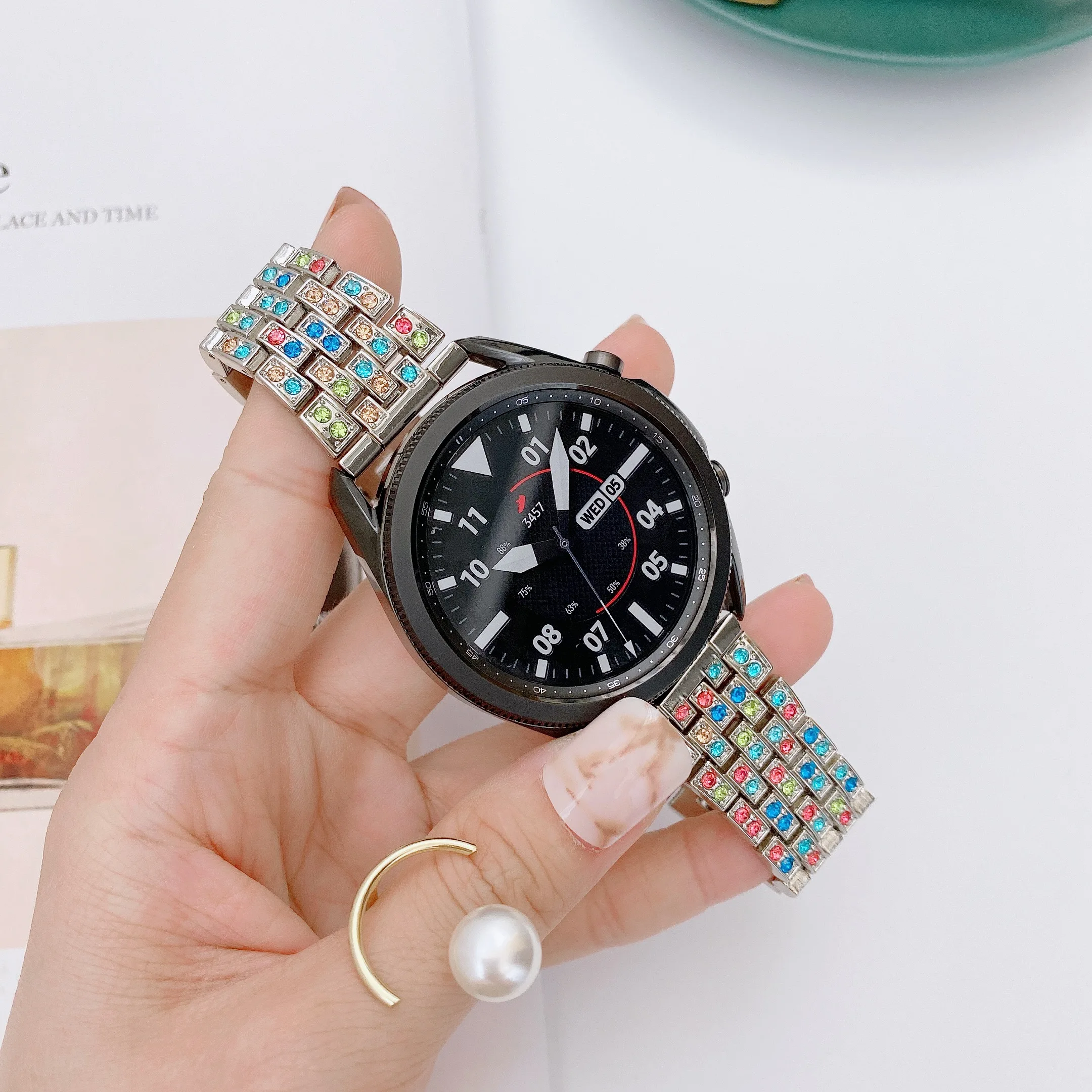 22mm metal diamond strap For Samsung Galaxy watch 3 45mm Huawei watch 46mm Ladies colored rhinestone strap for Amazfit GTR 47mm
22mm metal diamond strap For Samsung Galaxy watch 3 45mm Huawei watch 46mm Ladies colored rhinestone strap for Amazfit GTR 47mm