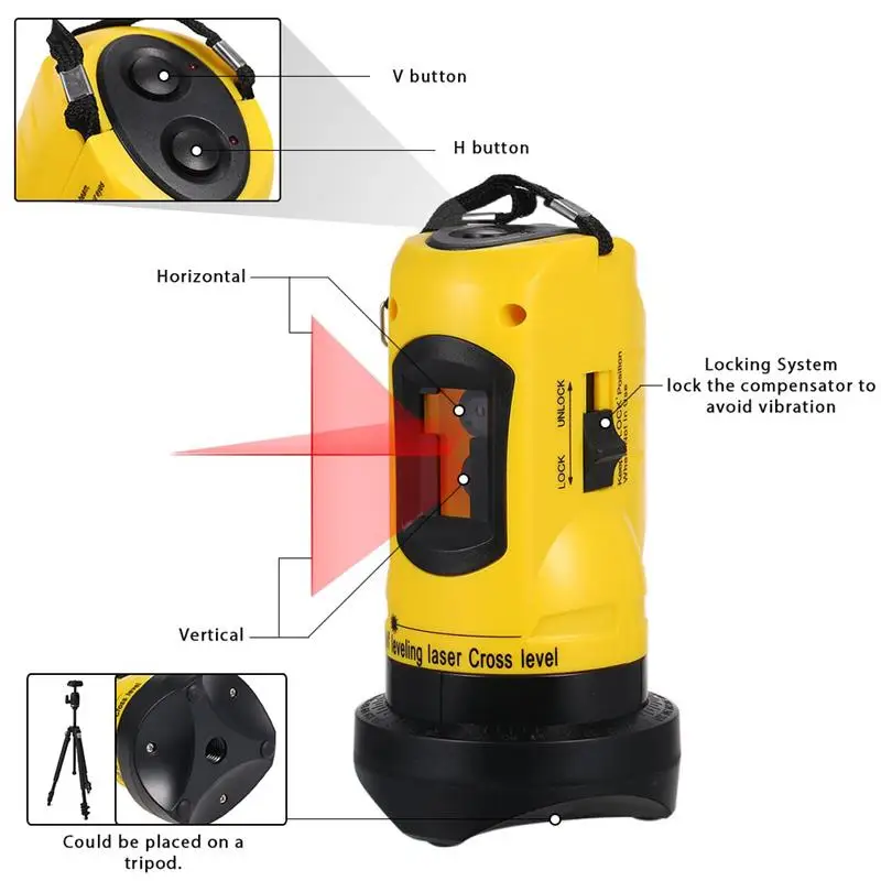 New Arrive Laser Level 360 Degrees Rotary Slash Functional Self-Leveling Laser Line Tool Hight Adjustable DIY Economic 2 Cross
New Arrive Laser Level 360 Degrees Rotary Slash Functional Self-Leveling Laser Line Tool Hight Adjustable DIY Economic 2 Cross
