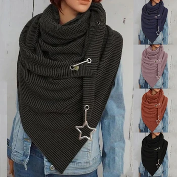 Women Winter Warm Large Scarf with Button Star Pendant Solid Color Shawl Wrap
Women Winter Warm Large Scarf with Button Star Pendant Solid Color Shawl Wrap