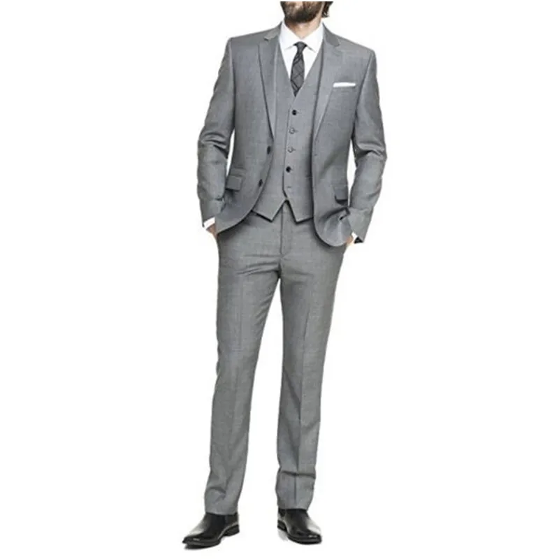 Custom Made New Slim Fit Best Man Peak Grey Lapel Groomsmen Men Wedding Suits Bridegroom Groom Tuxedos(Jacket+Pants+Vest) G511
Custom Made New Slim Fit Best Man Peak Grey Lapel Groomsmen Men Wedding Suits Bridegroom Groom Tuxedos(Jacket+Pants+Vest) G511