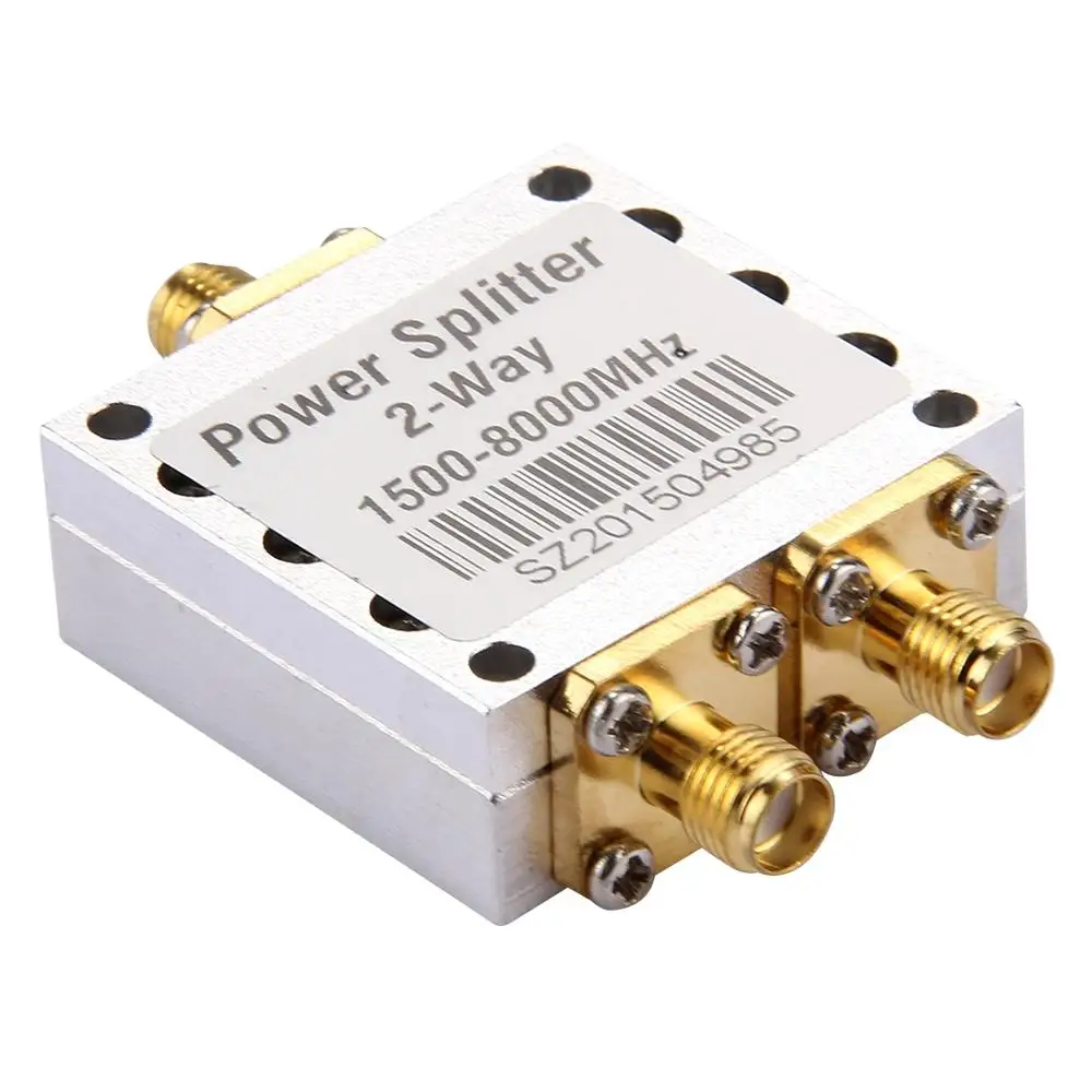 2 Way RF Power Splitter Combiner SMA Female Connector High Frequency 1.5-8Ghz Divider
2 Way RF Power Splitter Combiner SMA Female Connector High Frequency 1.5-8Ghz Divider